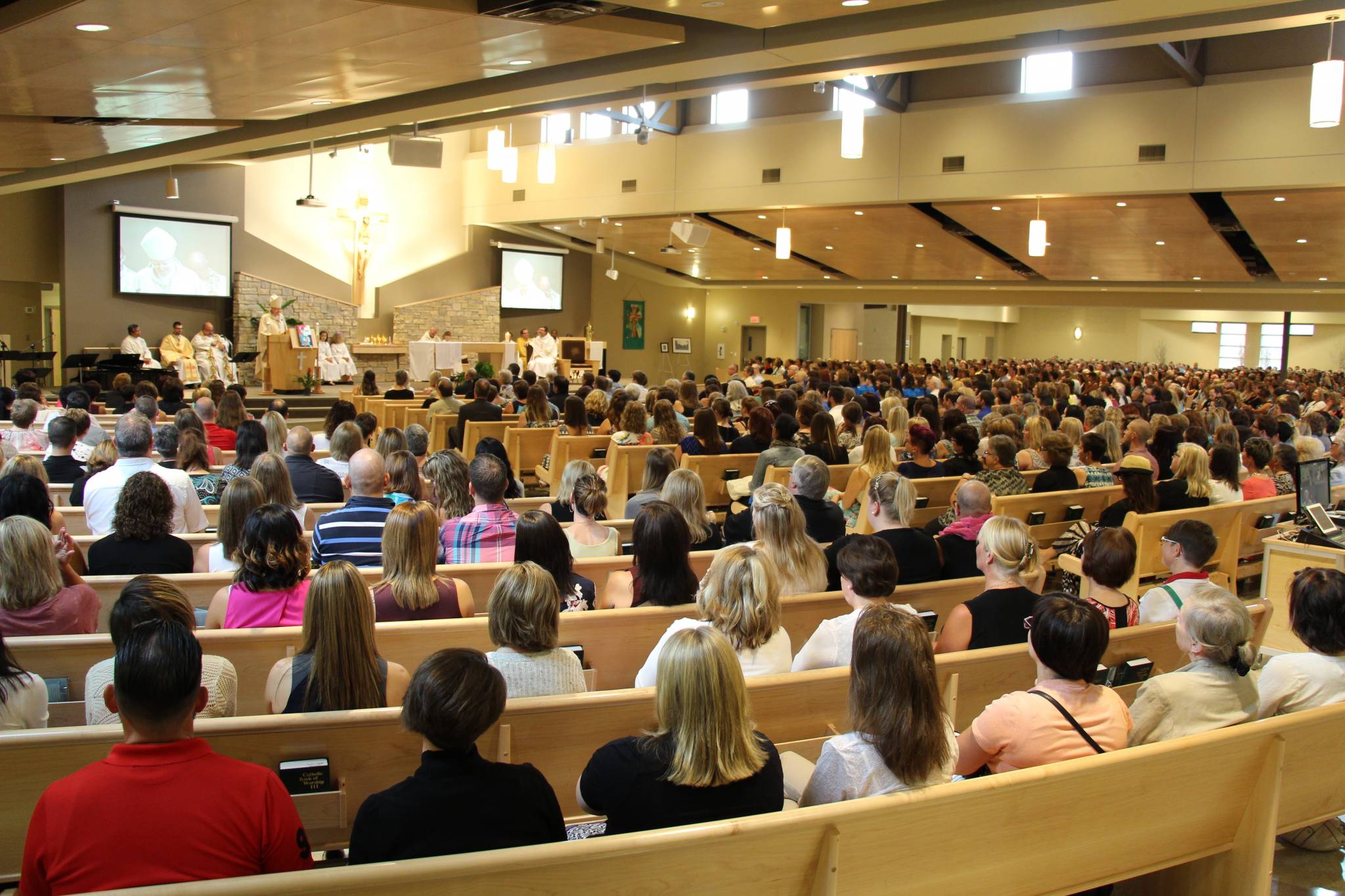 regina catholic teachers crowd