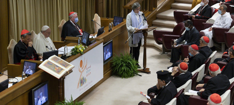 Pope Francis and Cardinal Mario Grech open the Synod on Oct. 9, 2021